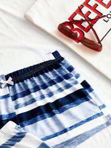 Lowkey Lull 3pcs Plaid Women's Pajama Bottoms Set INS Casual Y2K EasyComfort - Blue - View 4