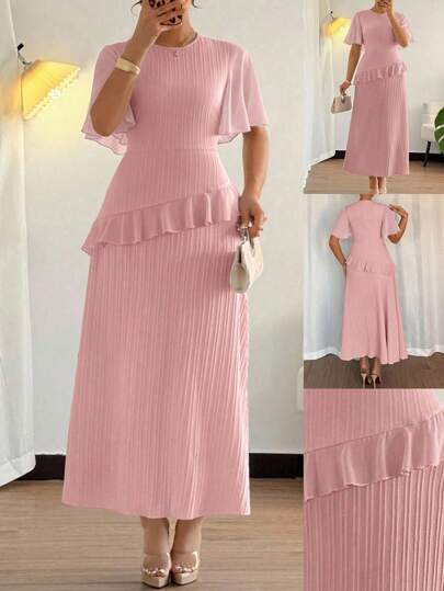 DreamSkyne Plus Size Elegant Flattering Chiffon Dress, Versatile