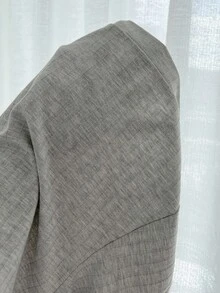 Elamini Damska koszula 2 w 1 z długim rękawem i swobodnym krojem patchworkowym - Szary - Zobacz 3