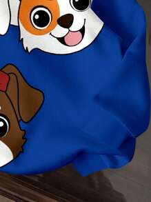 Welpen Aufbewahrung, Welpen, Blau, Cool, Kinderkollektion, Alltagsgrundlage, Glückliche Kinder, Pastellfarben für Kinder, Bikercore, Familienausflug, Glückliche Tage, Ich liebe Mama, Ich liebe Papa, Schönes Zuhause, Coole Kinder, Jungen Lässig Loose Bequeme Tägliche Weiche Strick Langarm Kapuzenpullover, Geeignet für Herbst/Winter