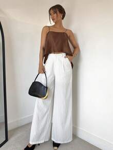 Siren Gaze 女士夏季性感纯色露背吊带背心 - 咖啡棕 - 查看 3