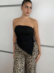 Lucia Bellido Pantalones anchos de estampado de leopardo para mujer - Multicolor - Ver 1