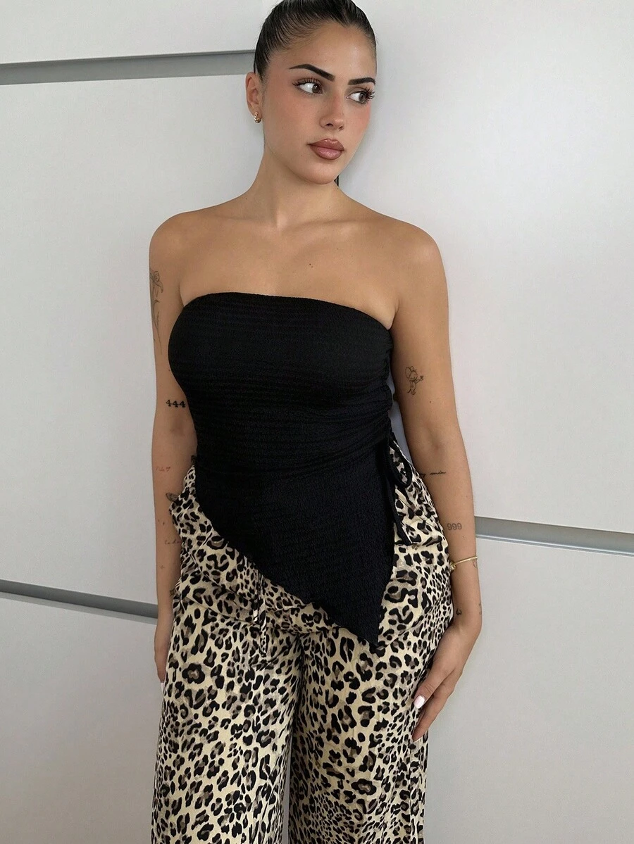 Lucia Bellido Pantalones anchos de estampado de leopardo para mujer - Multicolor - Ver 1