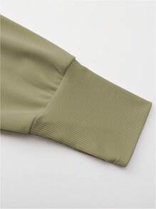 INAWLY 2 件套女士休闲宽松侧开衩连帽衫和紧身裤 - 綠色 - 查看 6