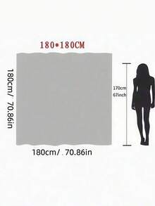 SHEIN 防水涤纶浴帘，抽象植物印花，含 12 个挂钩，顶部带索环，可机洗，编织面料，花卉和圆点图案设计，适合标准浴缸 - 彩色 - 查看 12