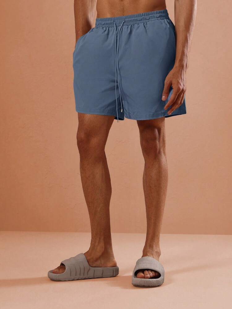 Regular Fit Beach Bermuda Shorts With Elastic Waist