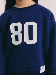 Maija Kids Maija Kids Young Girl Casual Round Neck Numeric Pattern Sweatshirt, Autumn/Winter Kids Jumper Sweatshirt For 6 Year Olds Kids Sweatshirt Childrens Jumper Kids Clothes Fall - Navy Blue - View 4