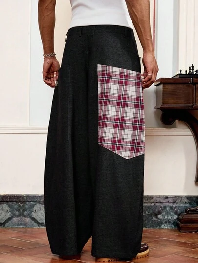 SWAVVY Herrbyxor i vävt, löst sittande, enfärgat, moderiktigt vardagskläder, höst