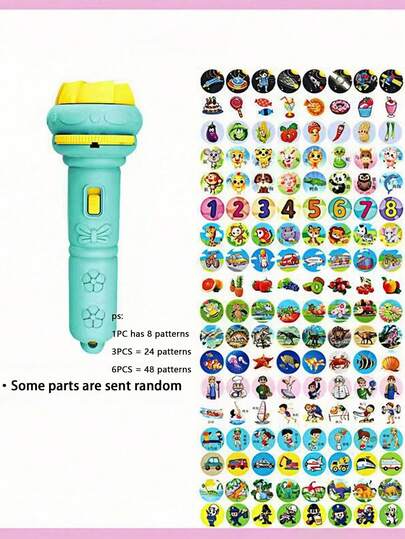 MINKOJA 24/48 Pattern Plastic Projection Lamp, Cute Random Pattern Projection Lamp For Family, Toys And Gifts For Babies, Boys And Girls (Pink, Green, Purple), Girls' Games, Toys For 3-Year-Old Boys, Toys For 3-Year-Olds, 10-Year-Old Birthday Gifts, Toys For 6-Year-Old Girls, Toys For 8-Year-Old Children