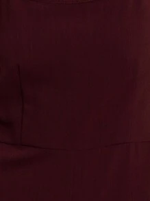 Nöista Burgundy Halter Jumpsuit With Square Neckline, Adjustable Tie-Back Straps, And Tailored Wide-Leg Silhouette-A Sophisticated One-And-Done Piece For Cocktail Events, Wedding Guest Looks, And Holiday Parties That Layers Effortlessly Under Blazers For Business-Casual Outfits And Transitions Into Chic Fall And Winter Style - Burgundy - View 5