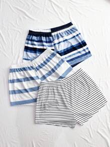 Lowkey Lull 3pcs Plaid Women's Pajama Bottoms Set INS Casual Y2K EasyComfort - Blue - View 5