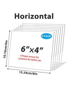 SHEIN Acrylic Sign Holder, Clear Tabletop Menu Stand, Slant Back Transparent File Table Holder, For Home Office Retail Show Fair Restaurants Wedding Reception Party Decoration, 4''x6'',6/10pcs