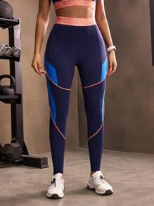 Powerista 女士百搭户外休闲紧身瑜伽裤 - 藍色 - 查看 3