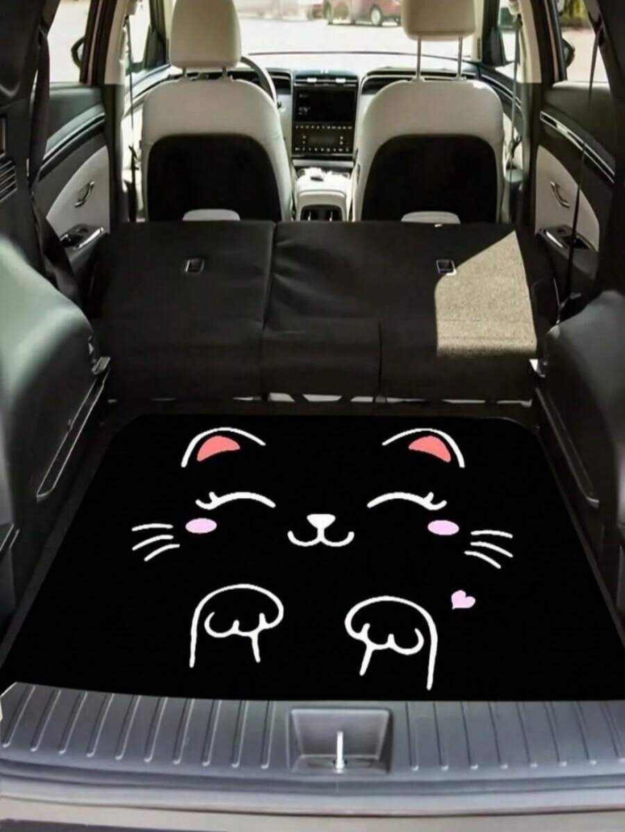 SHEIN 1 قطعة حصيرة حمولة السيارة - مانعة للانزلاق، تحافظ على نظافة وترتيب مركبتك، حماية متينة للسيارات الرياضية متعددة الاستخدامات والسيدان، حصيرة حمولة السيارة الرياضية متعددة الاستخدامات | تصميم وردي نابض | سطح مانع للانزلاق، حصيرة السيارة