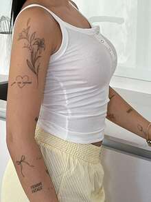 Lucia Bellido Camisetas de tirantes de verano en color liso para mujer - Blanco - Ver 3