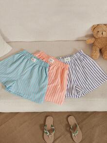 INAWLY Women's Fashionable Casual Loose Elastic Waist Shorts - Multicolor - View 3