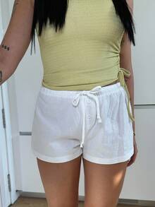 Lucia Bellido 女式夏季不对称褶皱抹胸上衣 - 綠色 - 查看 3