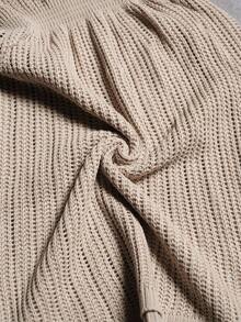 Louniche Elegante Vestido de Lã com Decote em V e Design de Flores Vazado com Gancho para Mulheres