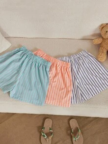 INAWLY Women's Fashionable Casual Loose Elastic Waist Shorts - Multicolor - View 2