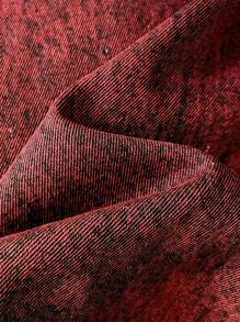 Attitoon Quần jeans ống rộng ống rộng giặt thường ngày dành cho nữ - Màu Đỏ Sâu - Xem 3