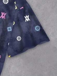 Manfinity Dauomo 男士宽松彩色全印花短袖休闲 T 恤，夏季