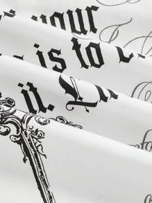 ROMWE Spring/Summer White Graphic Retro Y2K Kpop Sexy Halter Patchwork Faux Fur Cross Letter Print Bodycon Camisole - White - View 4