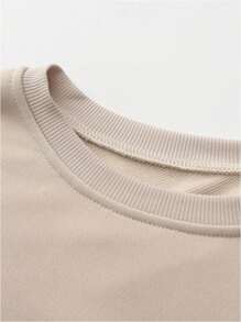 INAWLY Ladies' Solid Color Simple Daily Long Sleeve Top And Long Pants Two-Piece Fall Cloth For Women - Apricot - View 4