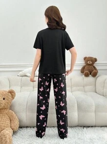 Teen Girls' Heart & Butterfly Printed Homewear Set