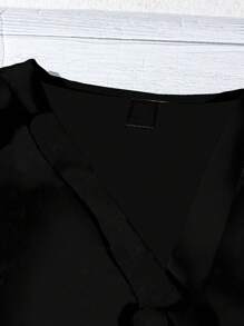 EMERY ROSE Camisa negra casual y sencilla para mujer, adecuada para el verano