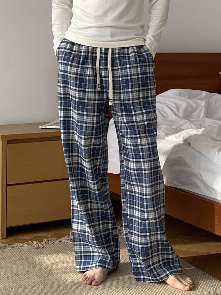 Men's Plaid Multi-Color Loungewear Bottoms, Autumn, Fall Pajama, Winter