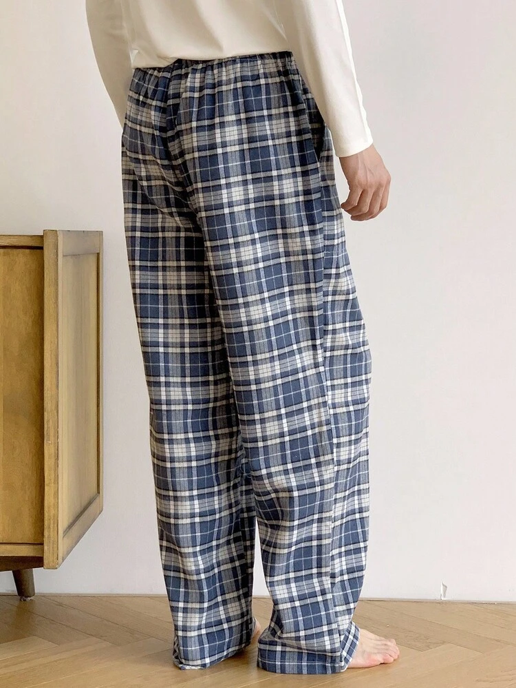 Men's Plaid Multi-Color Loungewear Bottoms, Autumn, Fall Pajama, Winter