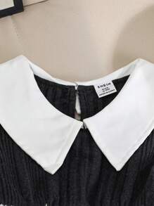 SHEIN 女婴时尚休闲二合一衬衫裙，适合春秋季日常穿着 - 彩色 - 查看 6