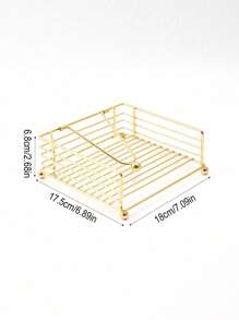 1pc Golden Iron Vertical Square Napkin Holder, Tissue Paper Rack, Tissue Storage Organizer Tissue Paper Holder - Multicolor - View 9