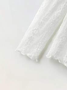 Maija Kids Maija Kids 2 件套年轻女孩经典时尚百搭派对休闲优雅简约白色立领蕾丝长袖 T 恤搭配黑色粗花呢无袖连衣裙饰有金属蝴蝶结饰边