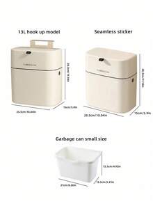 SHEIN 1 pieza Papelera de pared estilizada - de alta capacidad, diseño estético con tapa - papelera ahorradora de espacio para uso doméstico - perfecta para la sala de estar, el baño y la cocina