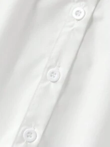 Maija Kids Maija Kids 白色休闲女童衬衫，常规版型，彼得潘领设计。女童白色衬衫，女童长袖衬衫，少女白色衬衫，女童荷叶边领衬衫，女童翻领衬衫，白色荷叶边领衬衫，白色衬衫，白色荷叶边领衬衫，女童长袖白色衬衫，白色衬衫，白色纽扣衬衫，秋冬季 - 白色 - 查看 6