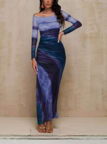 Chiquease Đầm Maxi Ôm Body Hở Vai, Chất Liệu Lưới Co Giãn Cao, Thiết Kế Định Vị Cho Nữ, Thanh Lịch Cho Các Buổi Hẹn Hò, Tiệc Tùng, Phong Cách Đường Phố, Chụp Ảnh Ngoài Vườn, Kỳ Nghỉ - Rửa tối - Xem 1