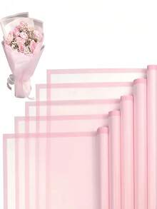 10/20/40 buc hârtie de împachetat floral semitransparentă, culoare roz mată, bordură solidă, impermeabilă, hârtie de împachetat cadou cu flori, DIY, pentru Ziua Îndrăgostiților, nuntă, ziua de naștere, absolvire, petrecere de mireasă, aniversare, decor, primăvară-vară, ambalaj cadou, buchet de trandafiri, cadou
