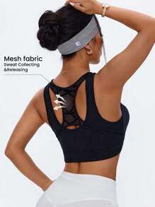 Easithlete Top Esportivo Feminino Versátil para Ioga, Corrida e Exercícios, Verão - Preto - Visão 3