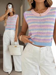 Easowa 女式无袖彩色针织背心