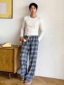 DAZY 男士格子多色家居服长裤，秋季，秋冬睡衣 - 彩色 - 查看 5