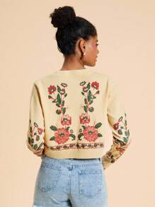 Travachic Women's Casual Floral Print Tie Front Cardigan, Fall Women Clothes ,Autumn Clothes ,Easter, Holidays, Beaches For Woman, Vacations Women, Concert Women, BOHO, Bohemia, Music Festival, Tropical Vacation Woman Clothes, Romantic, Autumn Clothes ,Winter Clothes ,Christmas Clothes, Going Out Tops Women ,Going Out Tops, Casual, Cute