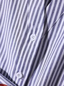 Calvaya Plus Size Women's Striped Short Sleeve Single-Breasted Casual Commuter Shirt, Summer - Multicolor - View 5