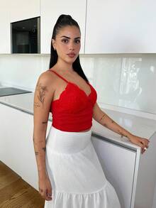 Lucia Bellido 净色荷叶边下摆半身裙 - 白色 - 查看 7