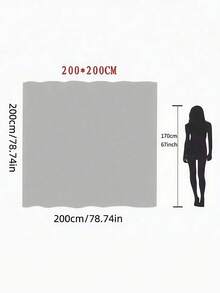 SHEIN 防水涤纶浴帘，抽象植物印花，含 12 个挂钩，顶部带索环，可机洗，编织面料，花卉和圆点图案设计，适合标准浴缸 - 彩色 - 查看 10