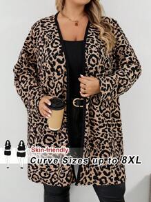 SHEIN CURVE+ 大码女士商务休闲时尚通勤度假工作办公室服装夹克，秋季秋冬夹克 - 紫色 - 查看 1