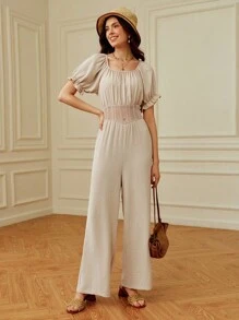 Omancia 女士休闲镂空拼布设计连体裤，适合外出、家居服、感恩节、万圣节、教师装、秋夏季