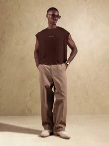 SUMWON Áo ba lỗ Monaco Club không tay thời trang dạo phố thiết kế đô thị lướt sóng thường ngày trượt ván họa tiết cắt cơ in họa tiết bộ sưu tập mùa hè thu - màu nâu - Xem 6