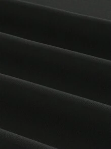 SHEIN PETITE Women's Casual Basic Crew Neck Tight Fitting Black Long Sleeve T-Shirt, Suitable For Summer & Autumn/Winter - Black - View 4