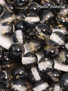 20 件 12 毫米闪亮金箔圆形树脂珠，彩色金箔半透明珠，适用于 DIY 手机吊饰、钥匙扣、手链、汽车挂饰、礼品装饰